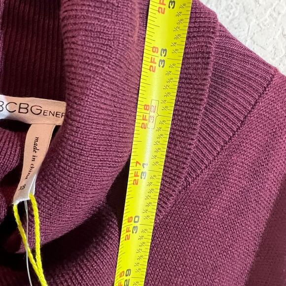 BcbGeneration Knit Tunic Sweater Women's Sz XS Cold-Shoulder Pullover Brulee NEW - Picture 9 of 9